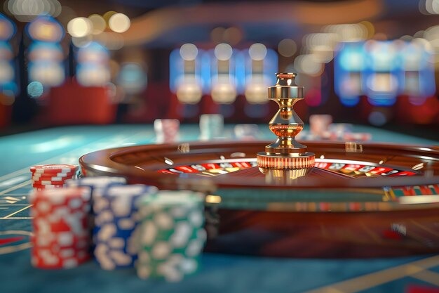 Close-up of Allbet Baccarat table dealing shoes and betting layout